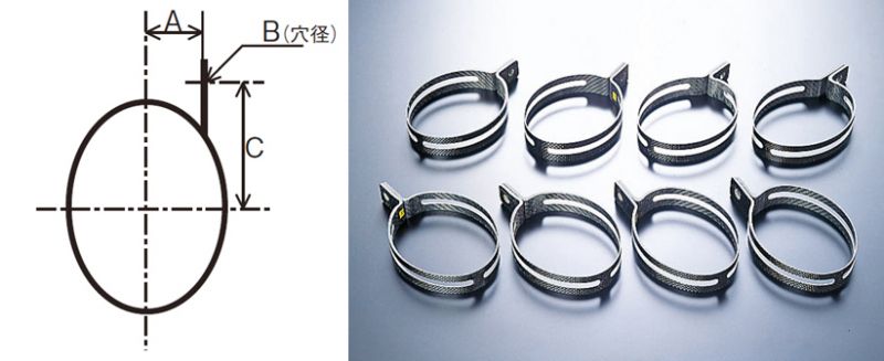 受注発注品 AKRAPOVIC 【4538792025292】 汎用サイレンサーバンド 楕円サイレンサー用 (サイド8mmロング) TYPE-T6