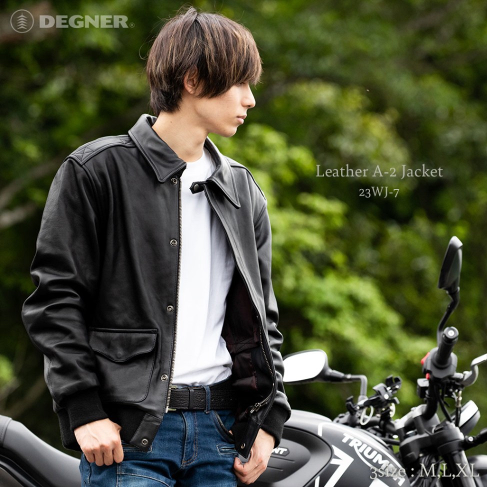 デグナー(DEGNER) 23WJ-7 レザーA-2ジャケット　ブラック