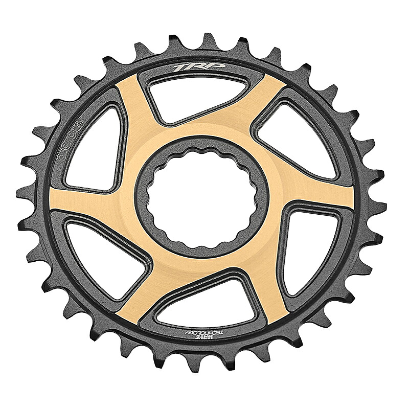 TRP(ティーアールピー) 【4717592038712】 154639000 EVO 12 CHAINRING 12スピード対応チェーンリング サンドブラステッドブラック/ゴールド 30T｜GLOBAL MOTO 8,269円