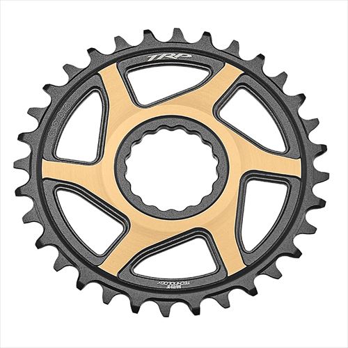 TRP(ティーアールピー) 【4717592038729】 154640000 EVO 12 CHAINRING 12スピード対応チェーンリング サンドブラステッドブラック/ゴールド 32T|GLOBAL MOTO