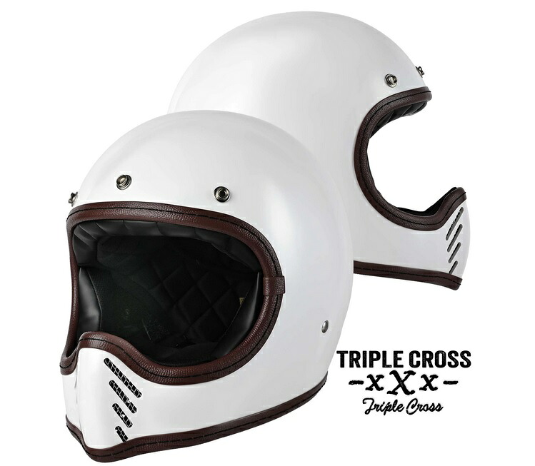 RIDEZ ライズ 【4527625124905】 TRIPLE CROSS WHITE Lサイズ 59-60cm 未満 ホワイト バイク用フルフェイスヘルメット