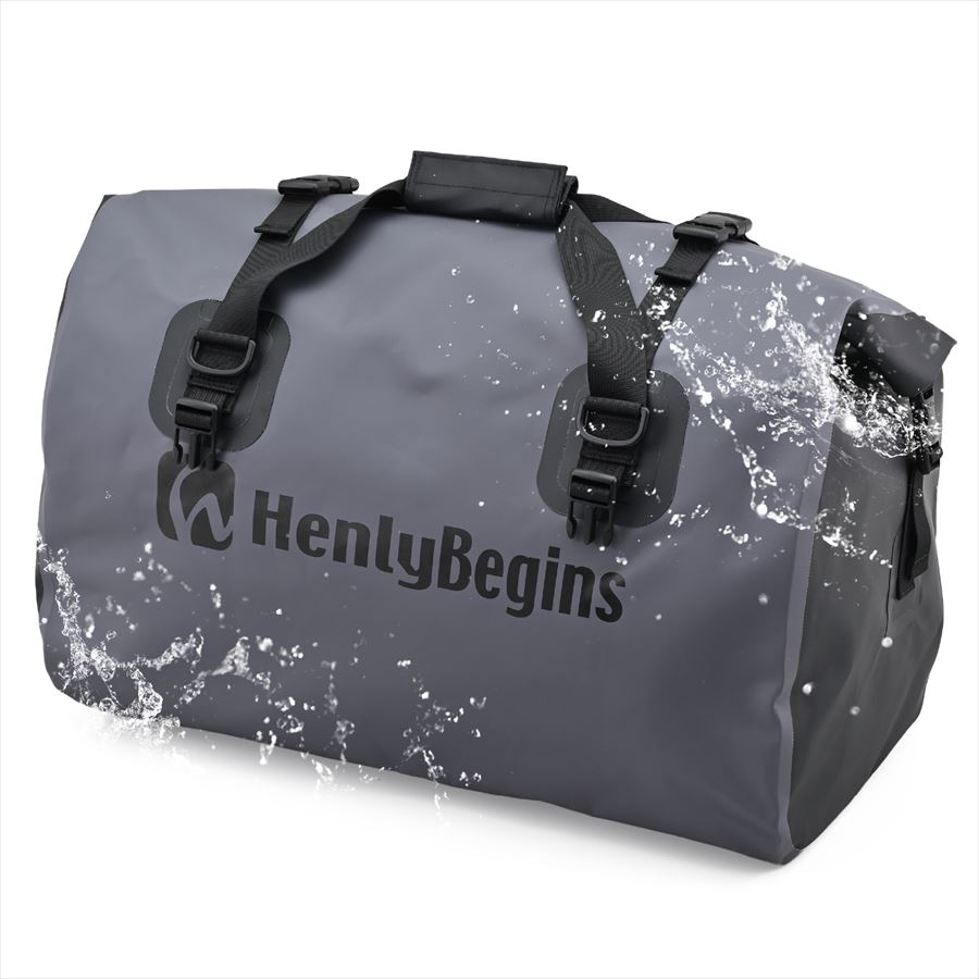 DAYTONA(デイトナ) 【4909449641972】 48383 ヘンリービギンズ(Henly Begins) バイク用 シートバッグ 防水 60L シート固定ベルト付属 DH-767 グレー 48383