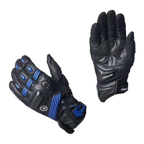 Y'S GEAR YAMAHA Q5F-RST-Y11-00L YL4003 スポーツレザーグローブ ブラック/ヤマハブルー L バイク用 Q5FRSTY1100L　RSタイチOEMモデル