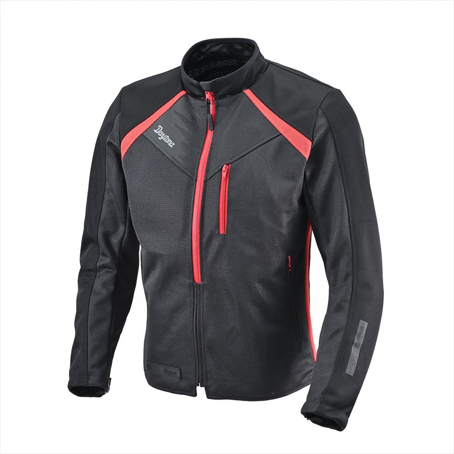 DAYTONA(デイトナ) 【4909449648896】 49753 バイク用 ジャケット 春夏 CE規格 ソフトプロテクター付属 メッシュ スピードエアフルメッシュジャケット DJ-024 ブラック/レッド Lサイズ 49753