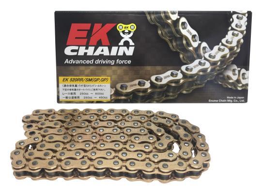 EKCHAIN(江沼チェン) 【4571291775060】 EK520RRS(GP/GP) ゴールド 128L MLJ カシメジョイント付属|GLOBAL MOTO