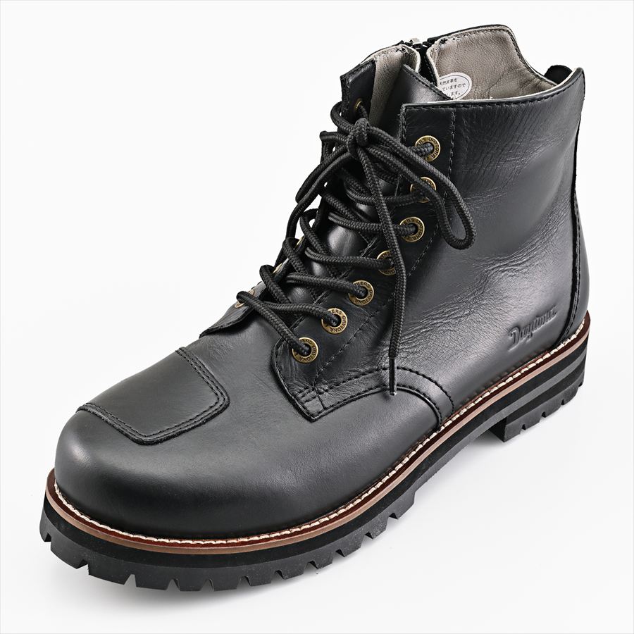 DAYTONA(デイトナ) 【4909449662748】 62828 DS-004 WP レースアップブーツ ブラック 25.5cm バイク ブーツ ライディングブーツ メンズ 防水 本革 牛革 シフトパッド付き サイドジップ レースアップブーツ ｜GLOBAL MOTO