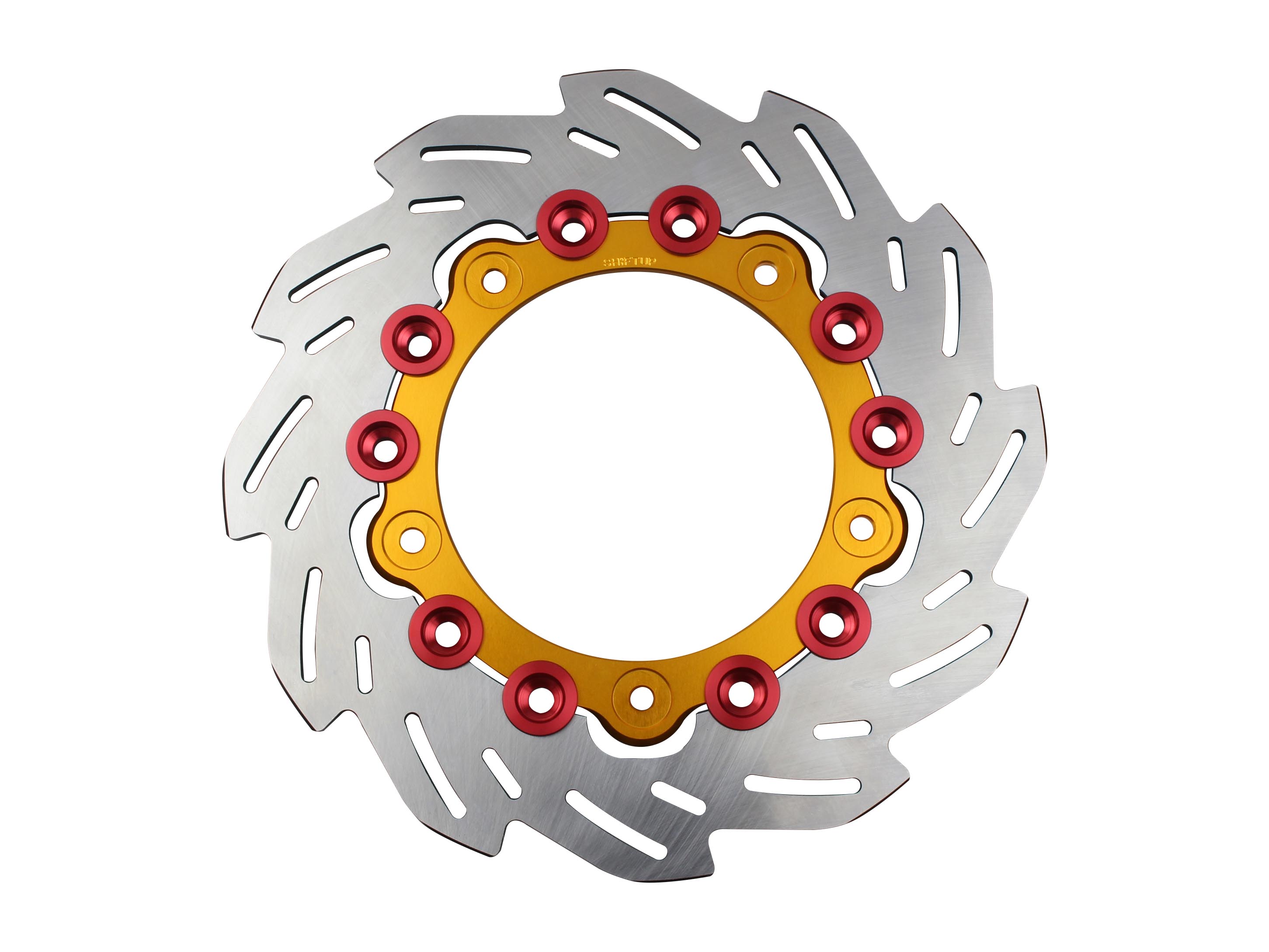 SHIFTUP(シフトアップ) 【4580425074108】 フロントウェーブディスクローター220mm (純正サイズ） インナー:GOLD/ピン:RED