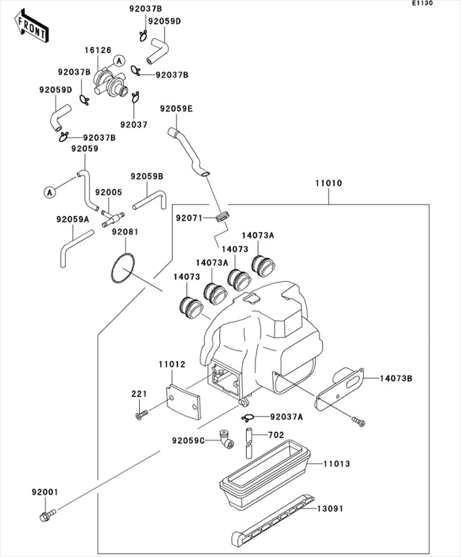 Kawasaki カワサキ 純正部品 11013-1112 エレメント(エアフィルタ)