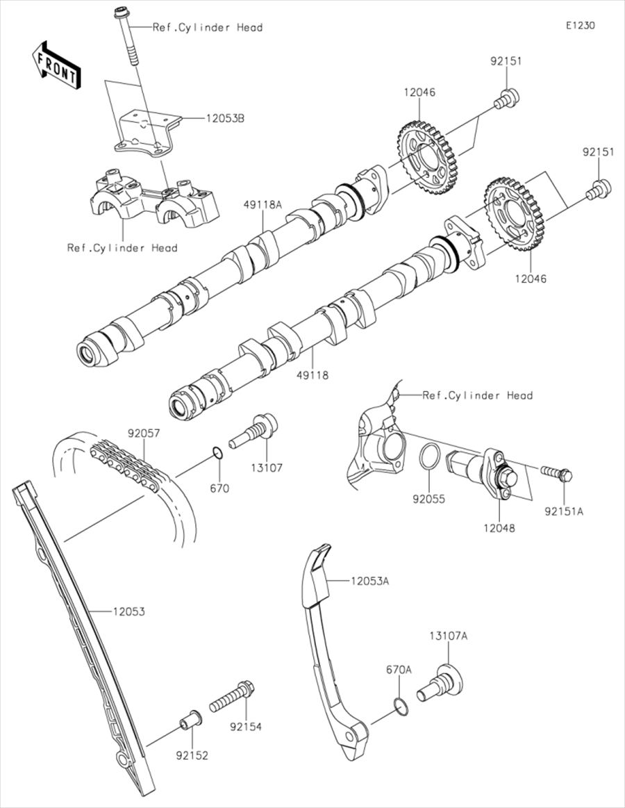Kawasaki カワサキ 純正部品 12048-0080 テンショナアッシ