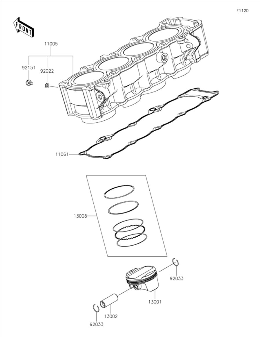 Kawasaki カワサキ 純正部品 13008-0571 リングセット(ピストン)