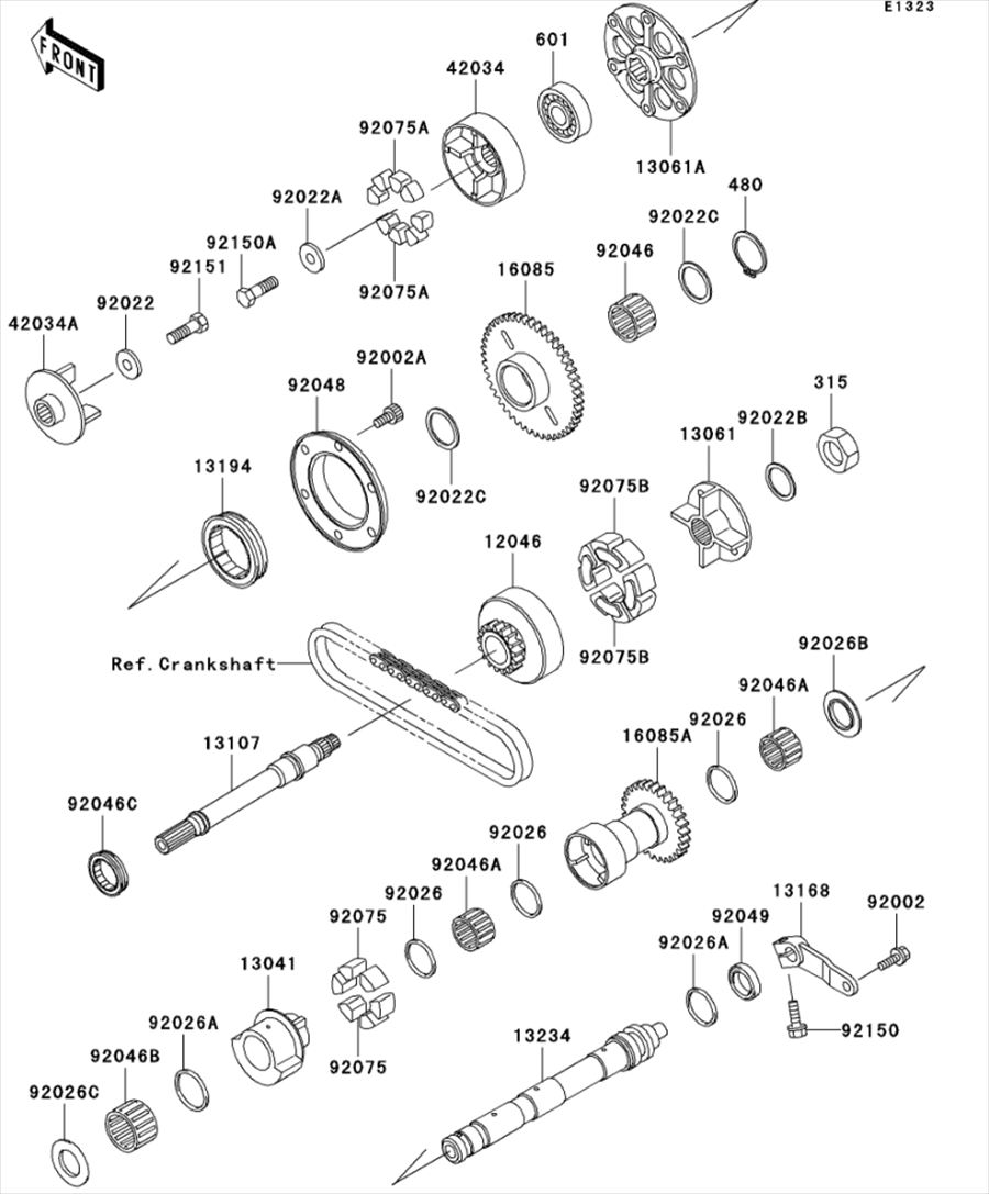 Kawasaki カワサキ 純正部品 13107-1108 シャフト