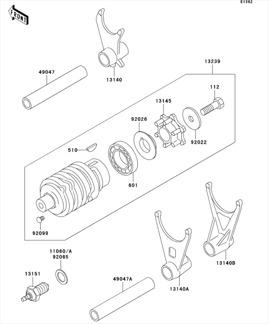 あめ カワサキ純正 フォーク シフト 13140-1191 Kawasaki FORK 13140-1191