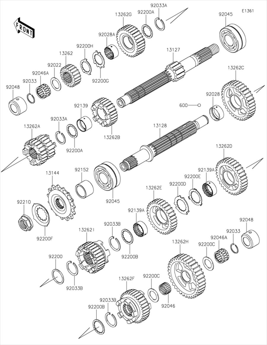 Kawasaki カワサキ 純正部品 13262-1240 ギヤ、アウトプット4TH、31T