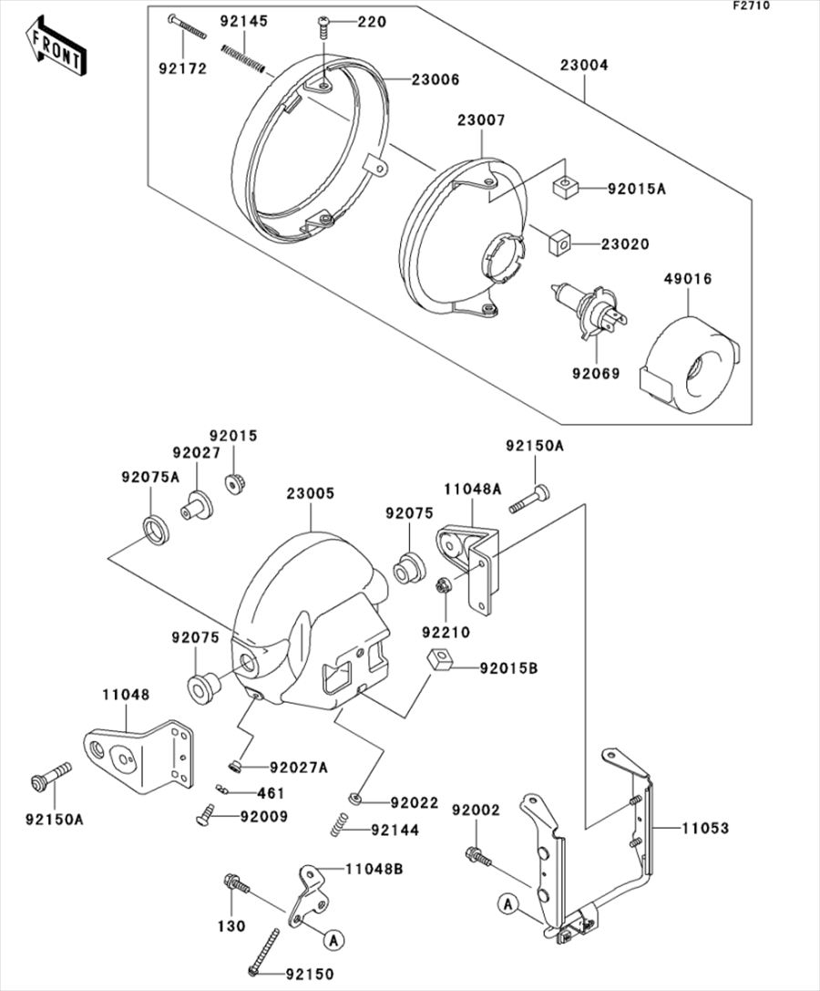 Kawasaki カワサキ 純正部品 23006-1020 リム(ランプ)