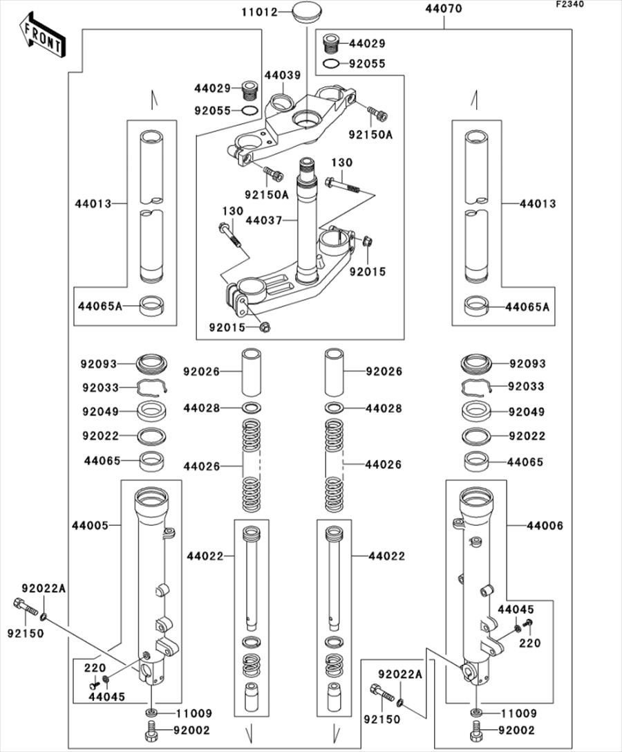 Kawasaki カワサキ 純正部品 44013-1317 パイプ(フォークインナ)