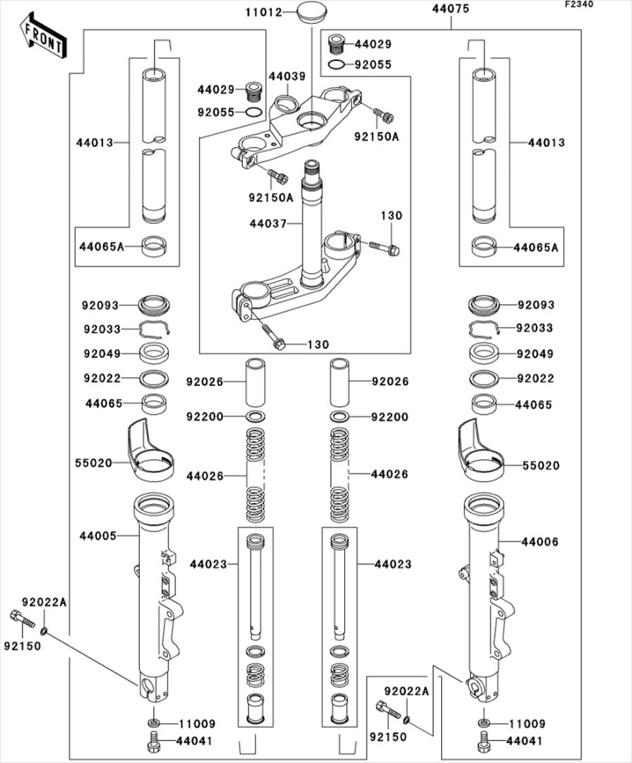 Kawasaki カワサキ 純正部品 44013-1465 パイプ(フォークインナ)