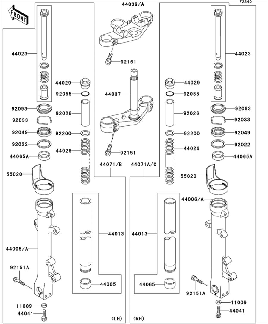 Kawasaki カワサキ 純正部品 44037-1326 ホルダ(フォークアンダ)