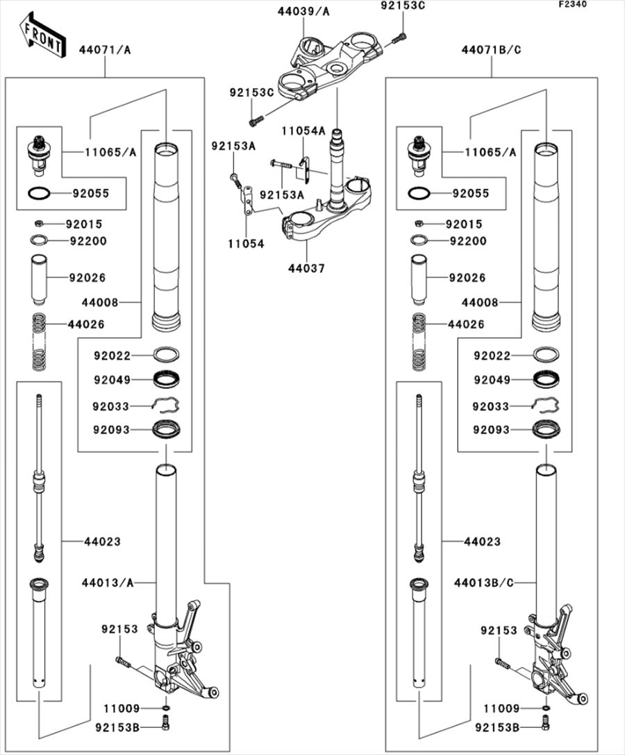 Kawasaki カワサキ 純正部品 44071-5141 ダンパアッシ、フォーク、RH