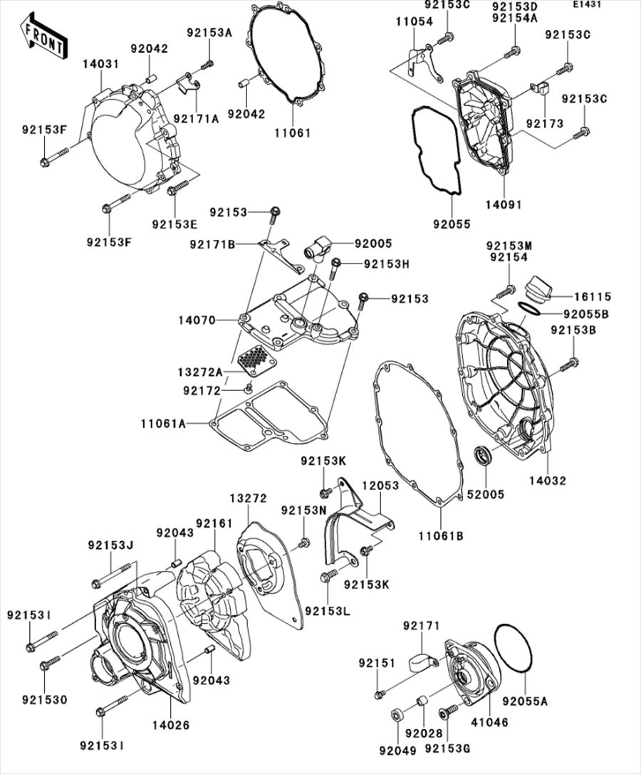 Kawasaki カワサキ 純正部品 92161-0837 ダンパ、チェーン カバー