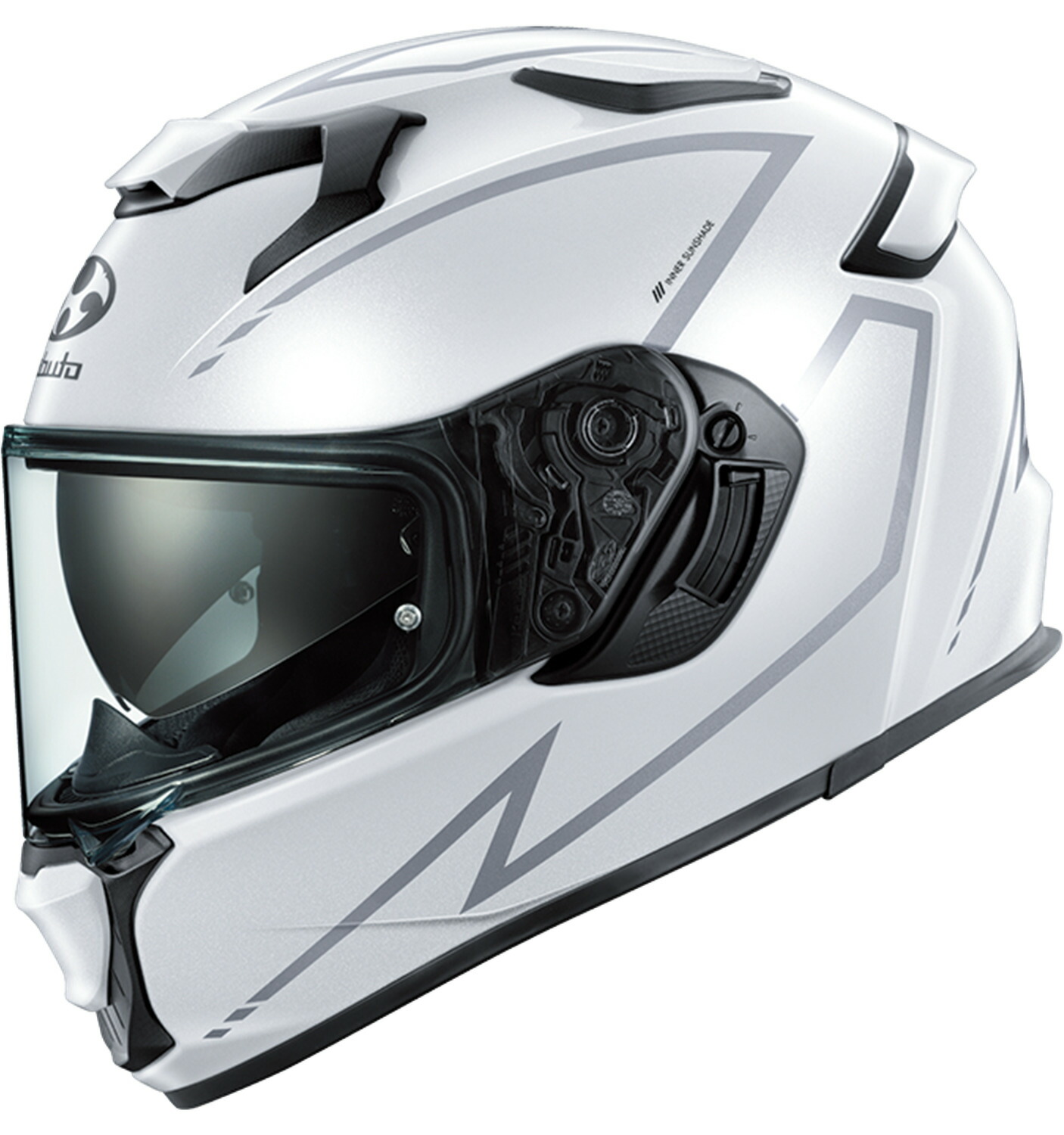 OGK KABUTO オージーケーカブト 【4966094643447】 KAMUI 5 SPRIA パールホワイトシルバー XLサイズ 61-62 カムイ・5 スプリア バイク用 ヘルメット