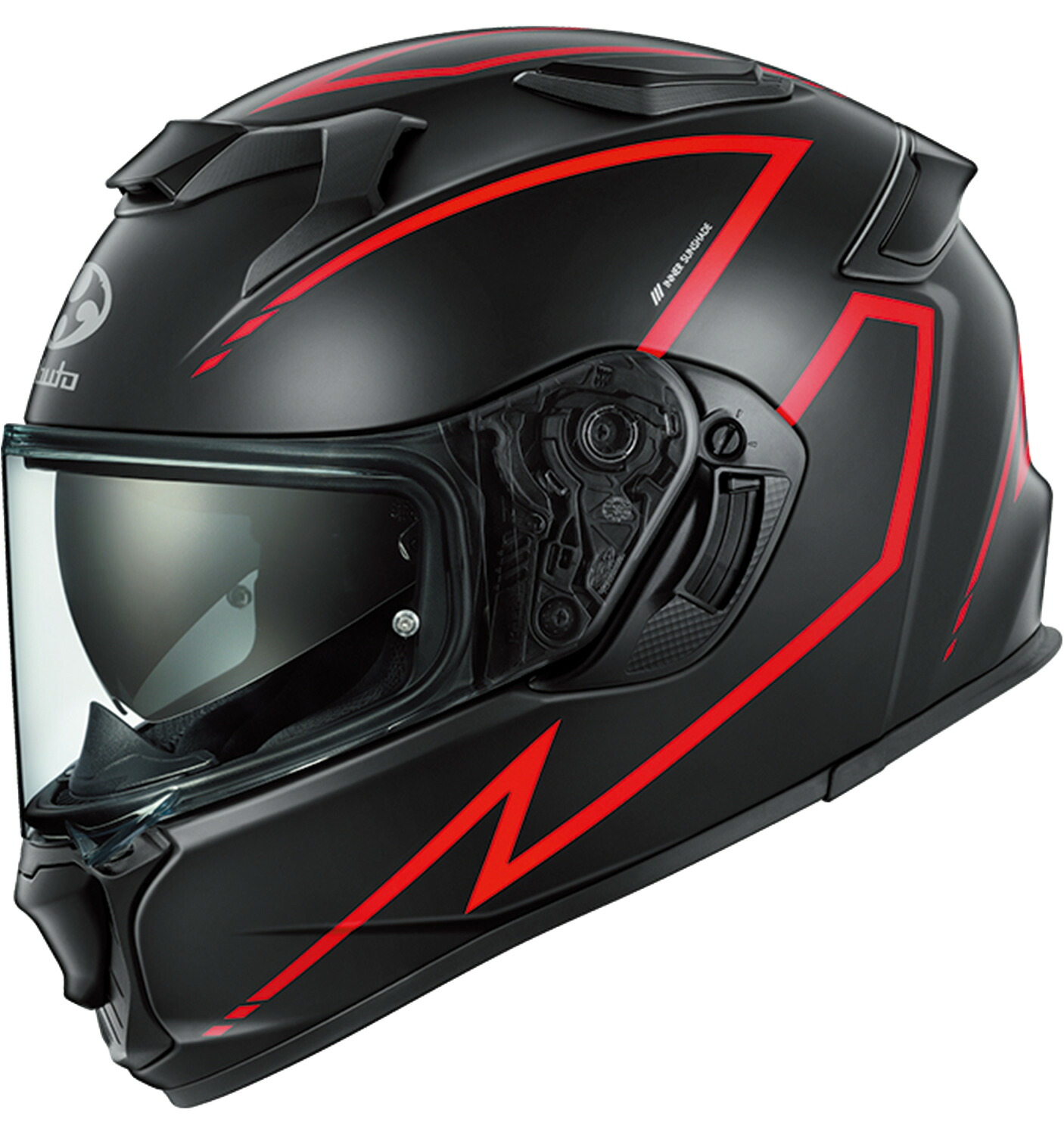 OGK KABUTO オージーケーカブト 【4966094643478】 KAMUI 5 SPRIA フラットブラックレッド Mサイズ 57-58 カムイ・5 スプリア バイク用 ヘルメット