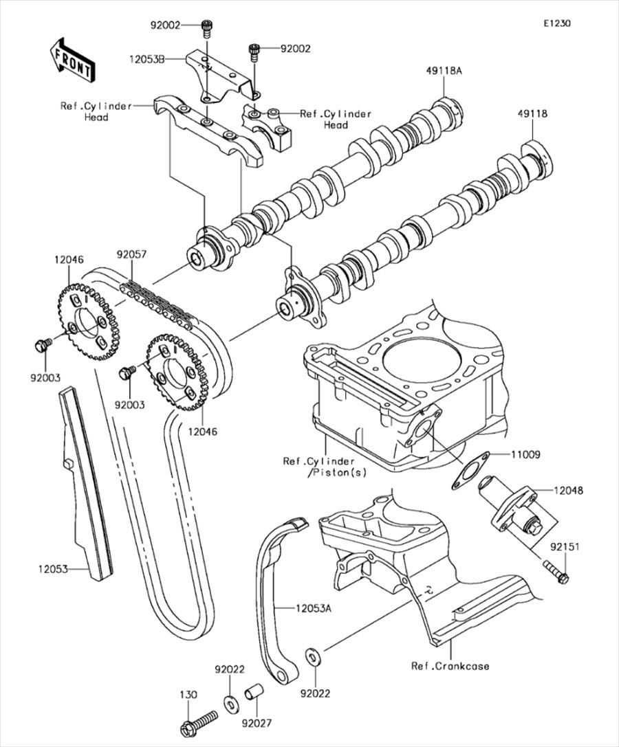 Kawasaki カワサキ 純正部品 12053-1242 ガイド(チェーン)、RR