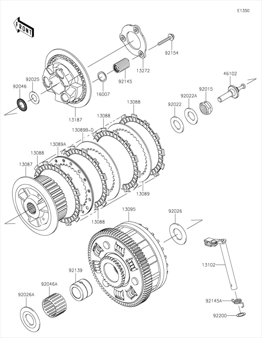 Kawasaki カワサキ 純正部品 13095-0572 ハウジングコンプ(クラッチ)