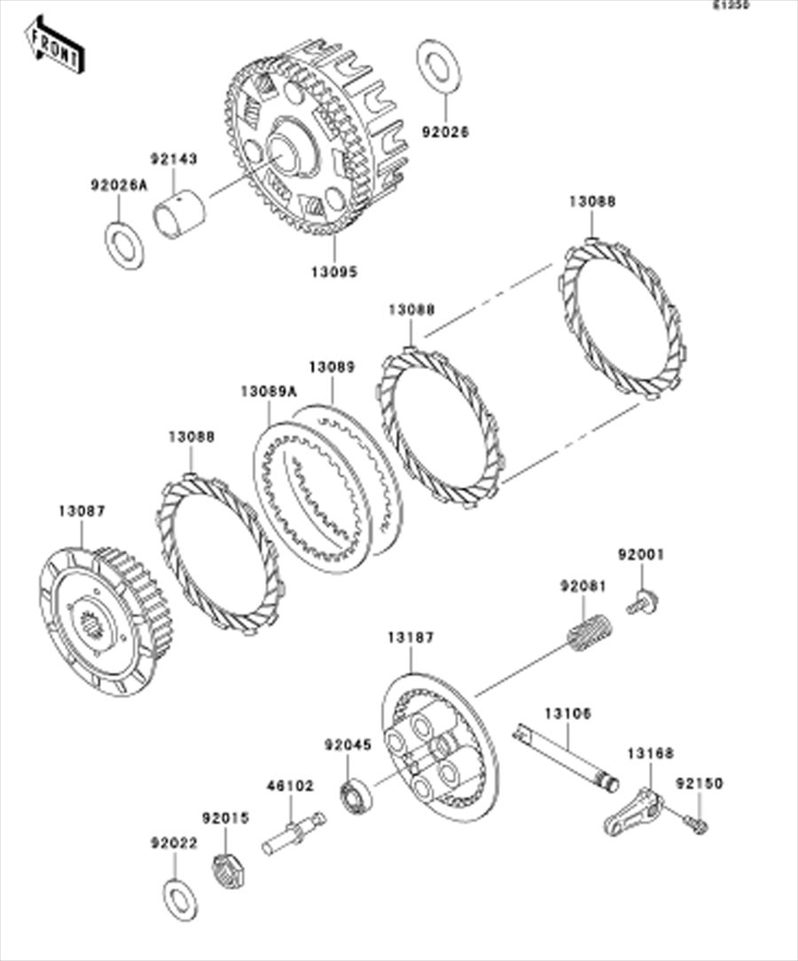 Kawasaki カワサキ 純正部品 13187-1065 プレート(クラッチオペレーティング
