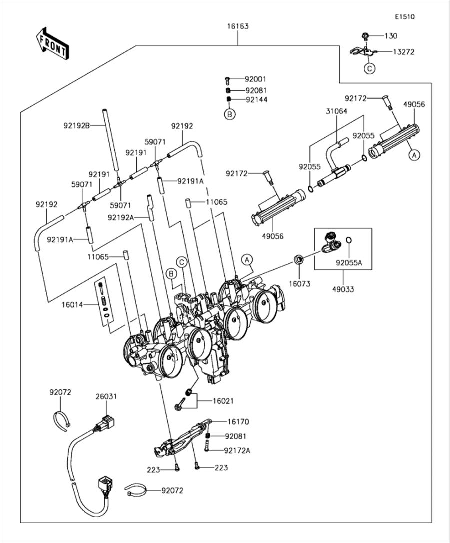 Kawasaki カワサキ 純正部品 16021-0002 スクリュー(スロットルストップ)
