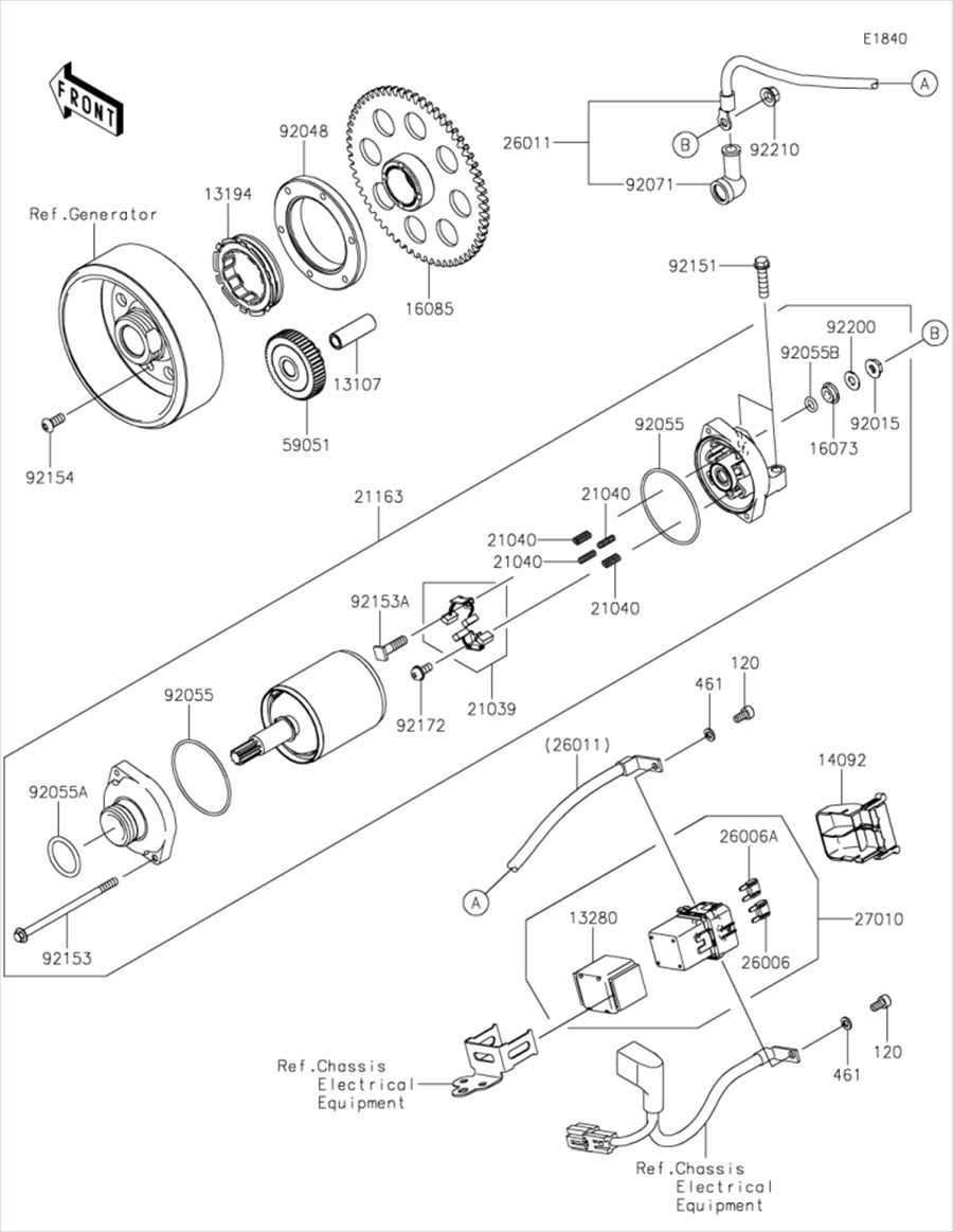 Kawasaki カワサキ 純正部品 21039-0004 ブラシ、カーボン