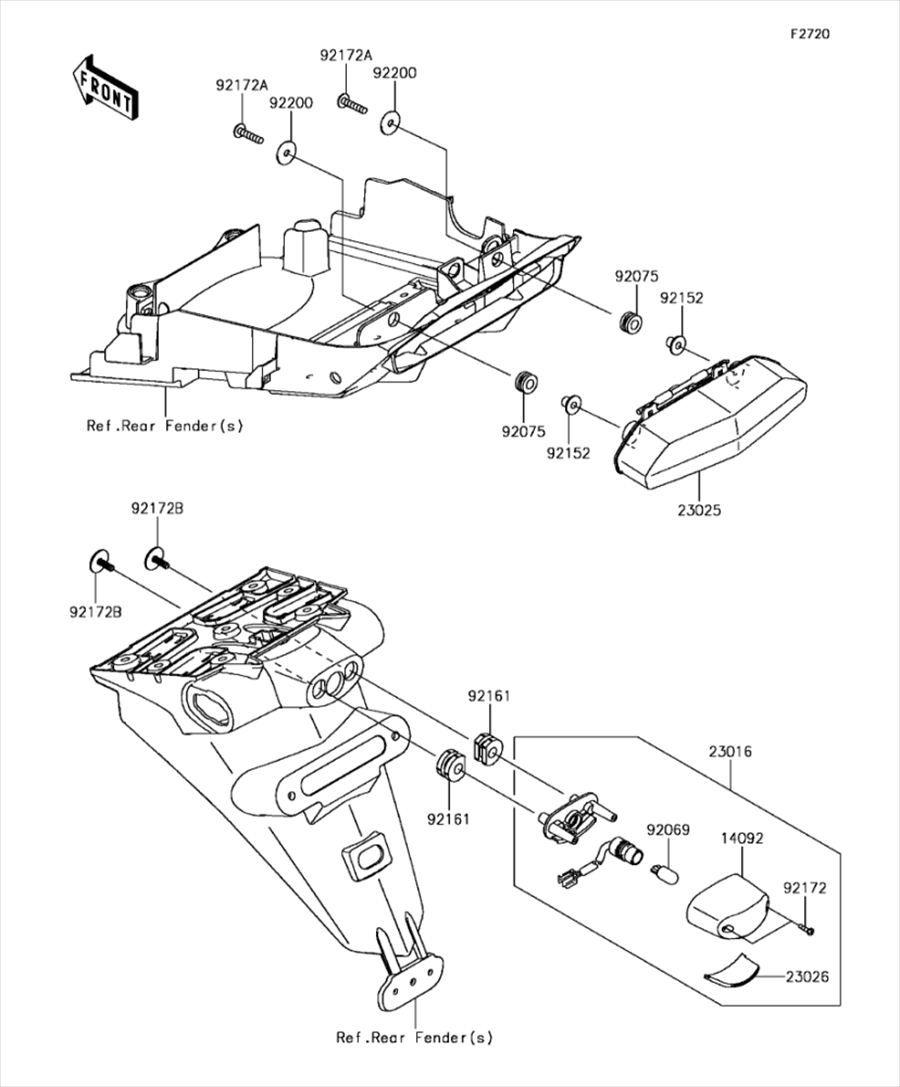 Kawasaki カワサキ 純正部品 23025-0060 ランプ(テール)