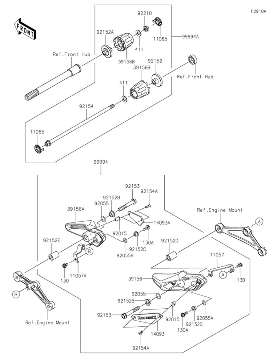 Kawasaki カワサキ 純正部品 39156-2124 パッド、RH スライダー 9,446円