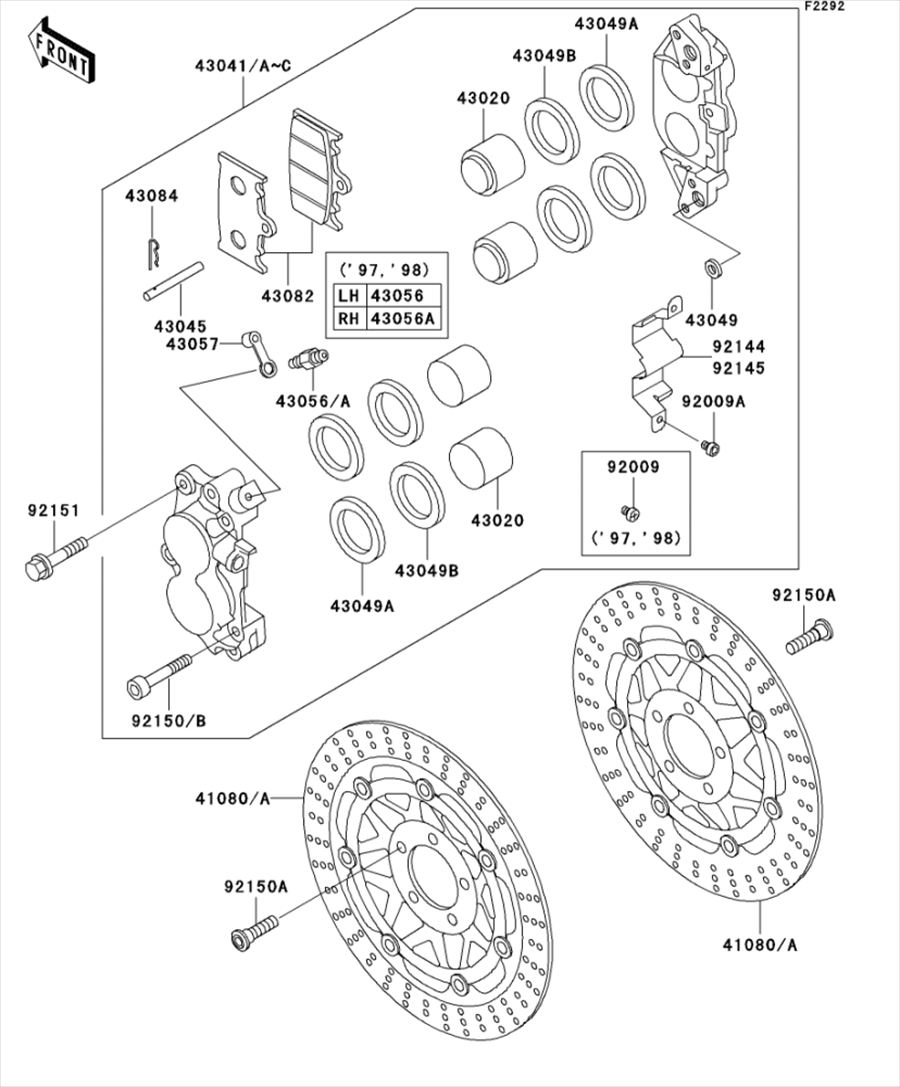 Kawasaki カワサキ 純正部品 43020-1089 ピストンコンプ(ブレーキ)