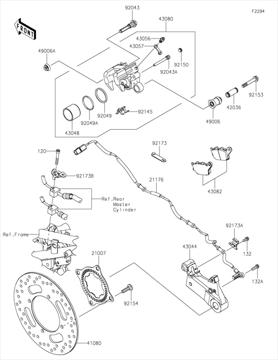 Kawasaki カワサキ 純正部品 43044-0086 ホルダコンプ(キャリパ)
