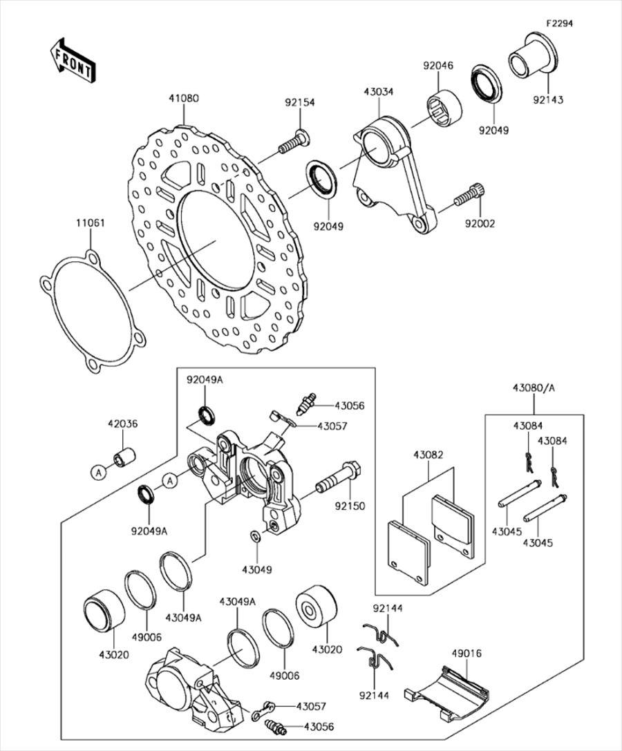 Kawasaki カワサキ 純正部品 43082-0035 パッドアッシ(ブレーキ)
