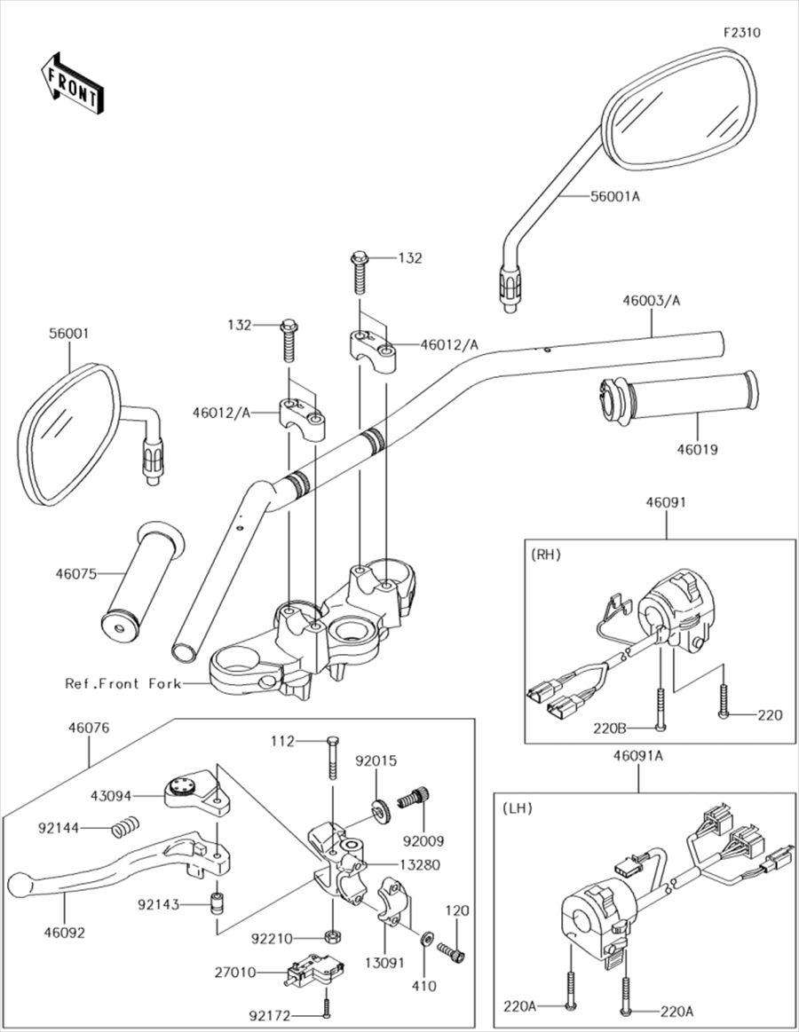 Kawasaki カワサキ 純正部品 46003-0603 ハンドル