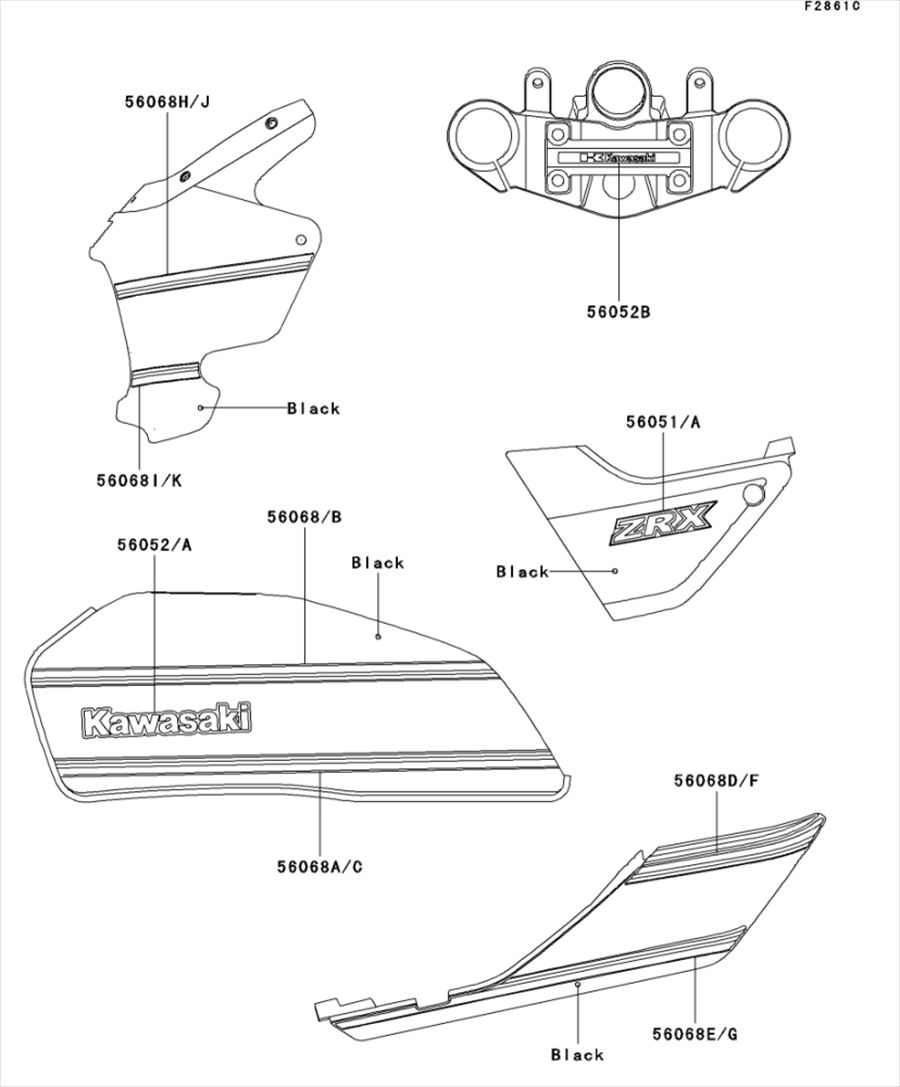 Kawasaki カワサキ 純正部品 56068-0023 パターン、シート カバー、LWR、LH