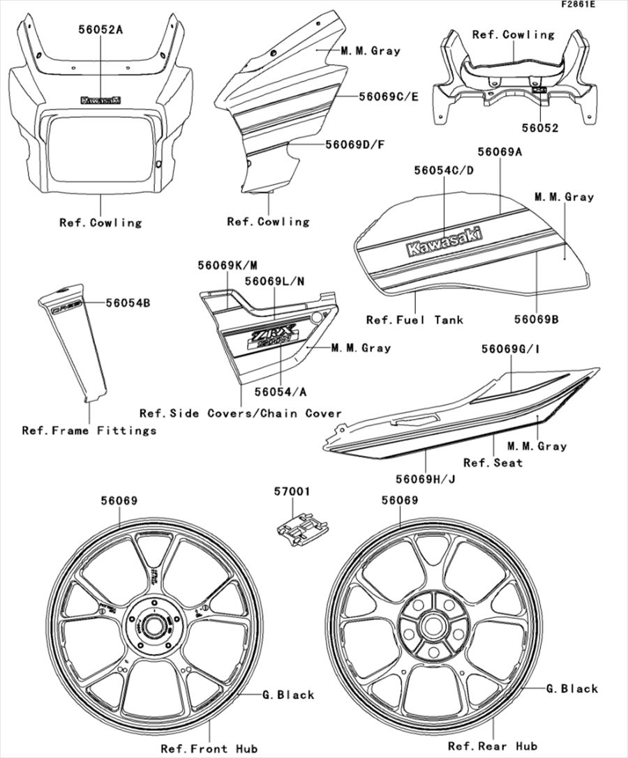 Kawasaki カワサキ 純正部品 56069-1219 パターン、フューエル タンク、UPP