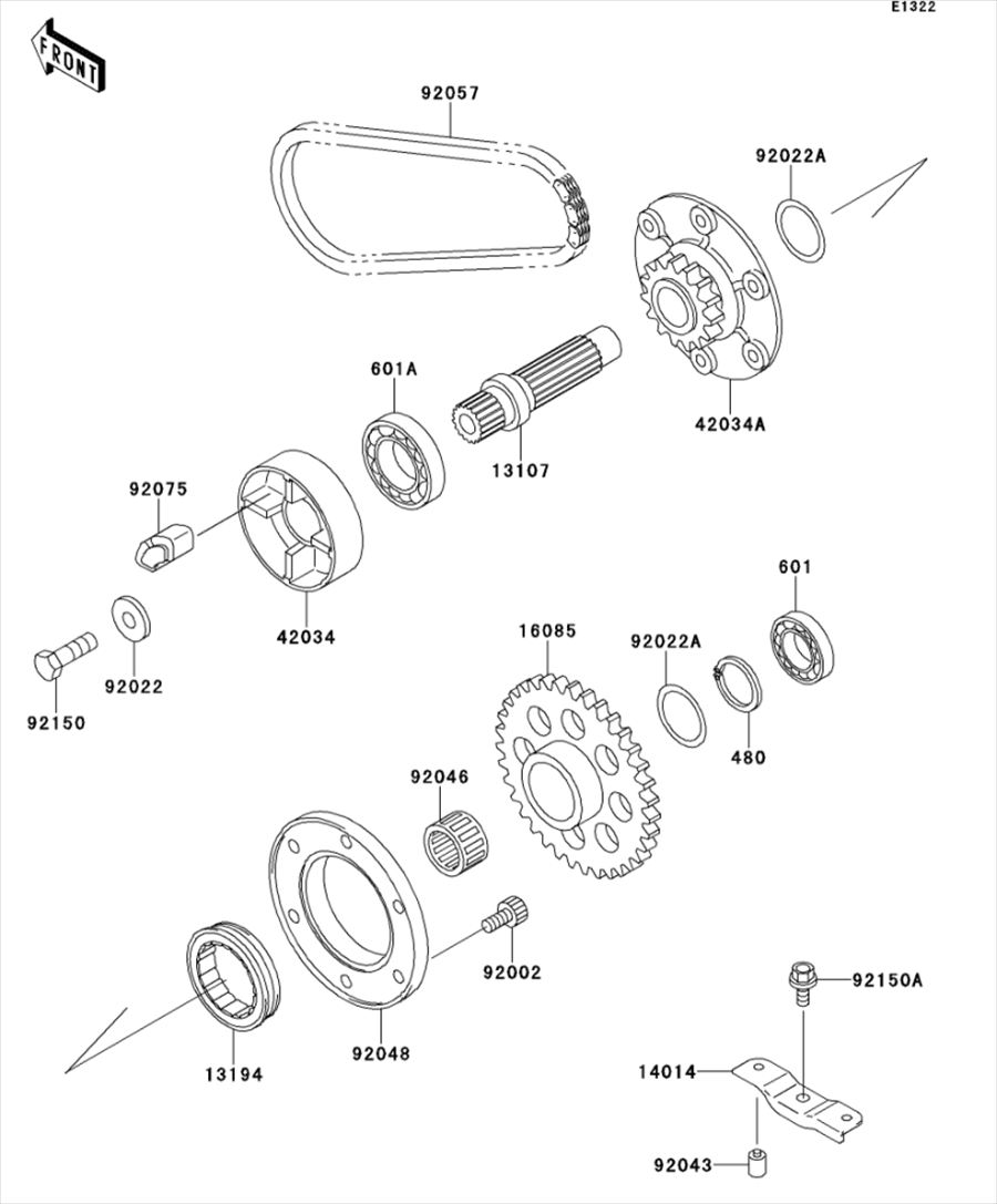Kawasaki カワサキ 純正部品 92057-1276 チェーン