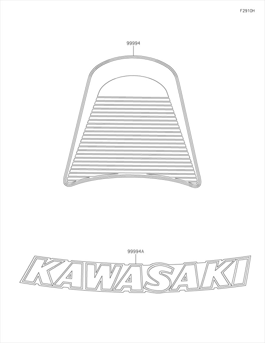 Kawasaki カワサキ 純正部品 99994-1020 キット(アクセサリー)、タンクエンブレム 2コSET KAWASAKI