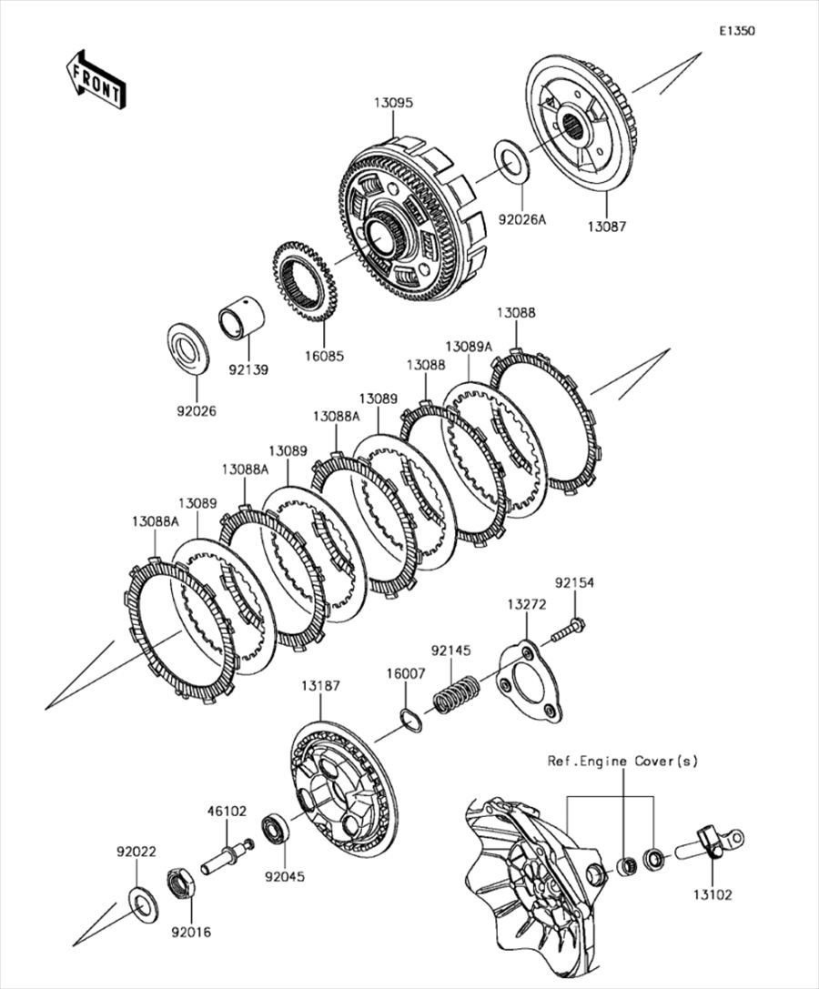 Kawasaki カワサキ 純正部品 13095-0561 ハウジングコンプ(クラッチ)
