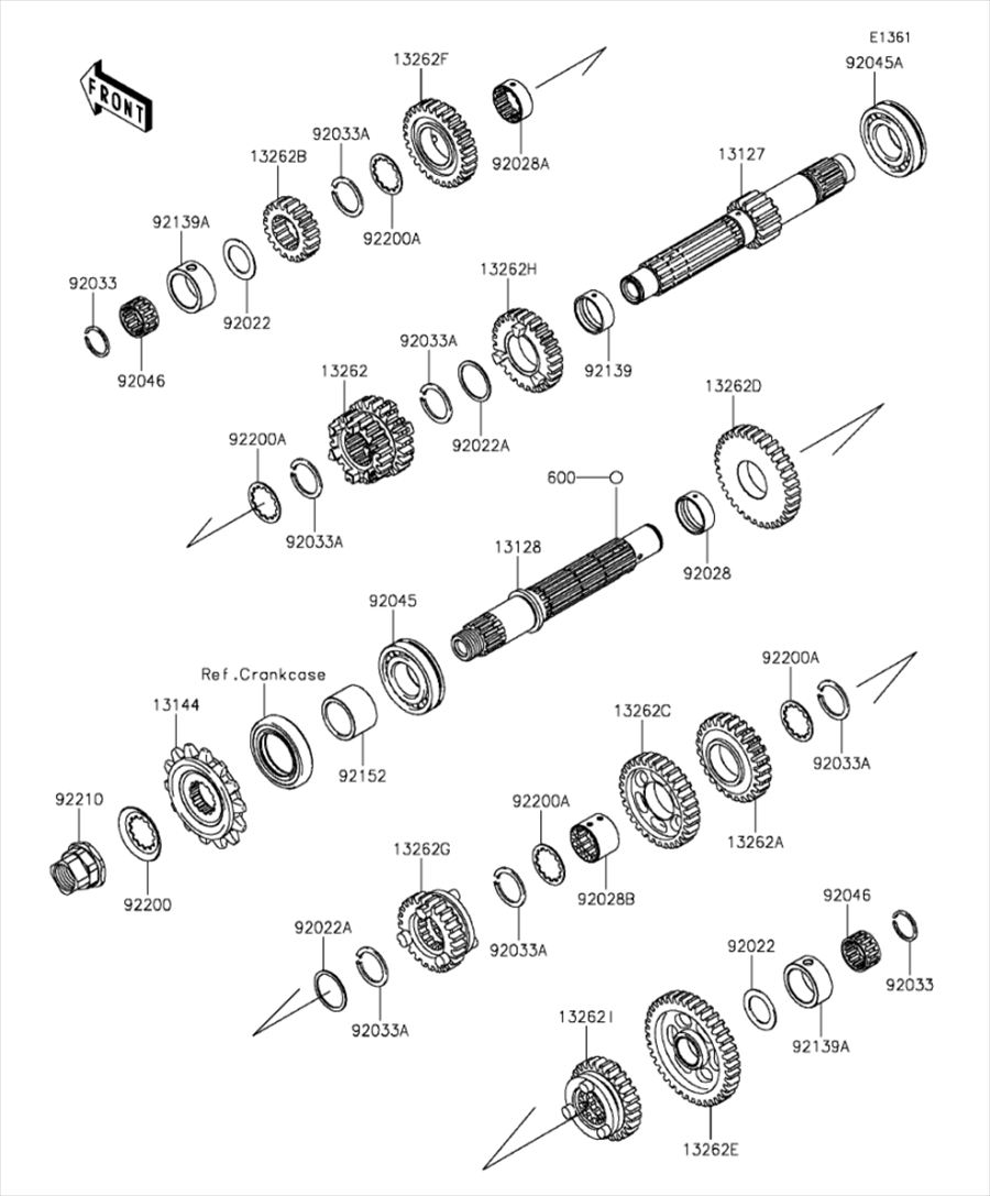Kawasaki カワサキ 純正部品 13128-0685 パターン、サイドカウリング、LH、UPP