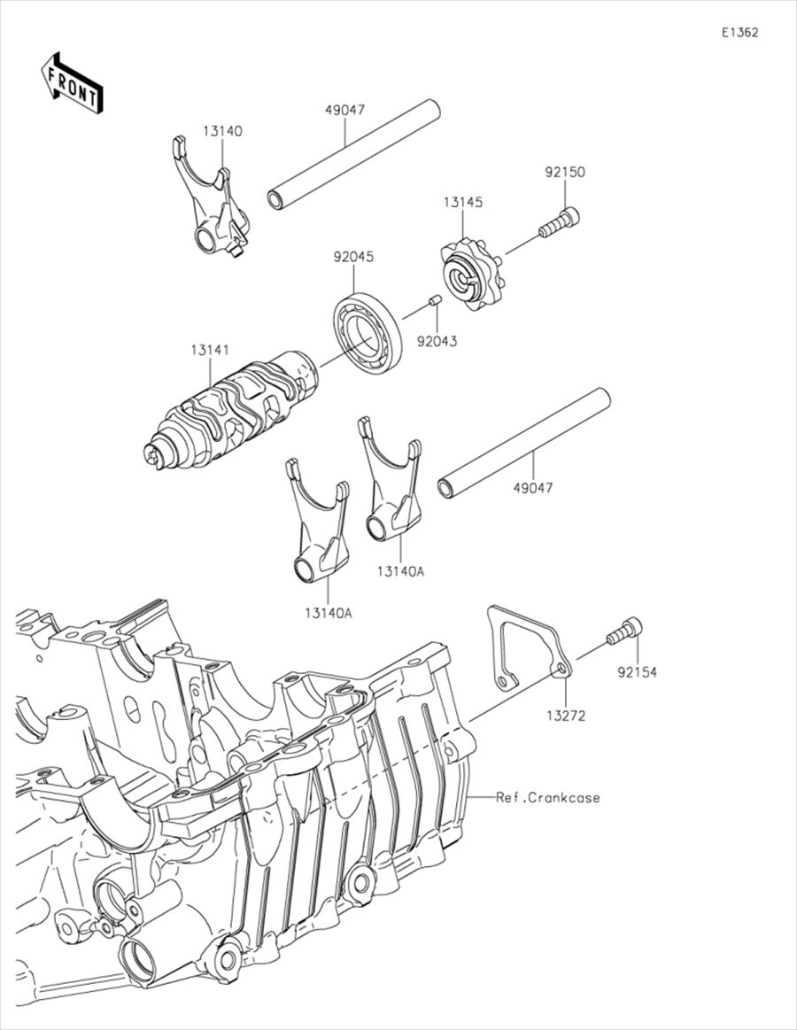 Kawasaki カワサキ 純正部品 13140-0663 フォーク(シフト)、アウト