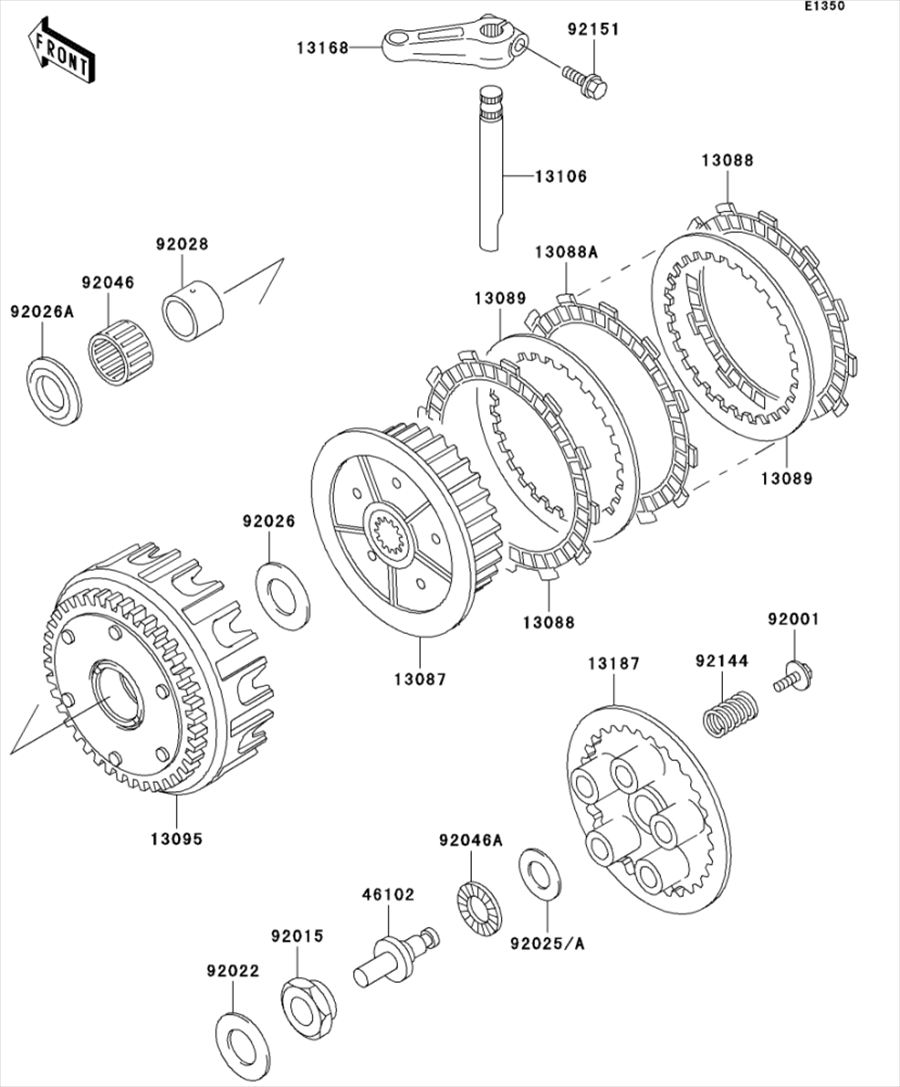 Kawasaki カワサキ 純正部品 13187-1014 プレート(クラッチオペレーティング