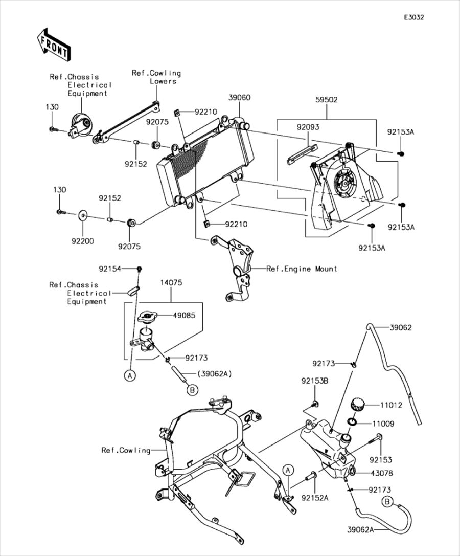 Kawasaki カワサキ 純正部品 14075-1061 キャップアッシ