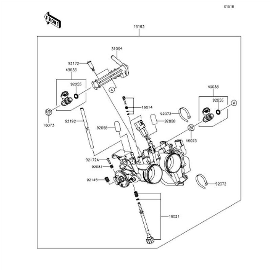 Kawasaki カワサキ 純正部品 16163-0788 スロツトル アッシ、TTK28