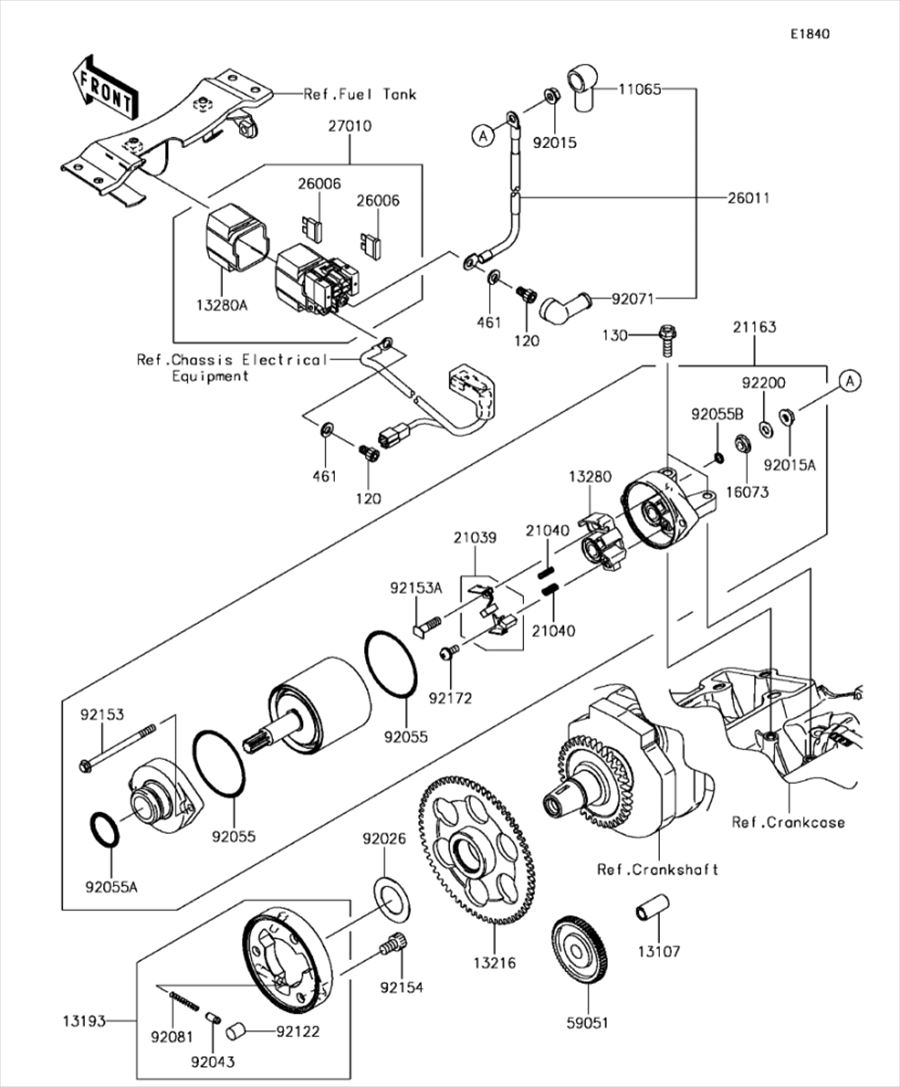 Kawasaki カワサキ 純正部品 21163-0717 スタータ(エレクトリック)