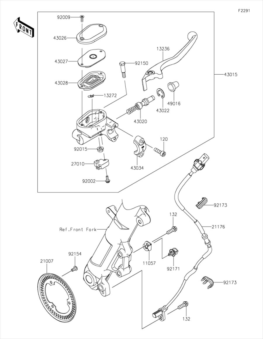 Kawasaki カワサキ 純正部品 21176-0855 センサー、スピード、FR