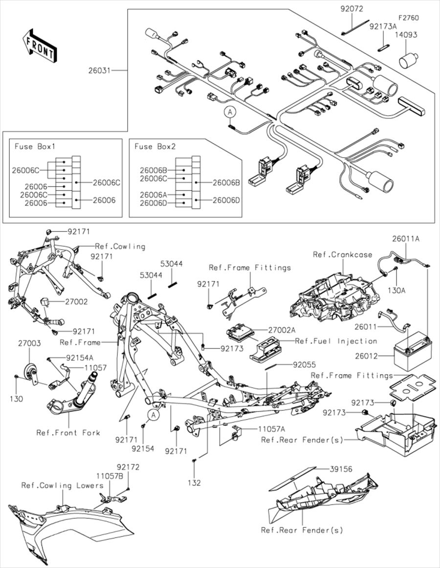 Kawasaki カワサキ 純正部品 26031-2867 ハーネス、メイン