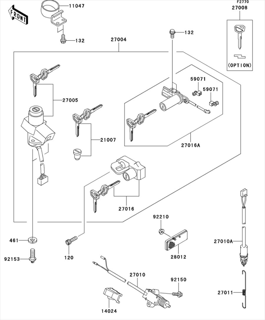 Kawasaki カワサキ 純正部品 27004-5461 スイッチアッシ